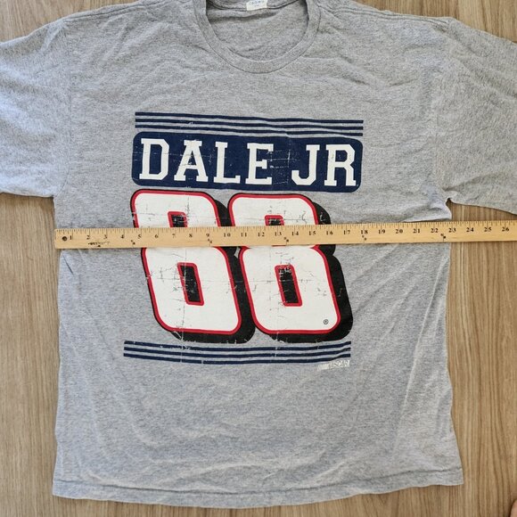 Dale Earnhardt Jr. #88 Vintage T-Shirt Gray Checkered Flag NASCAR‎ Pro Mens 2XL - Picture 7 of 8